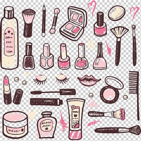 Maquillaje Colección Arte Cosmeticos Dibujo Acuarela Cosmeticos