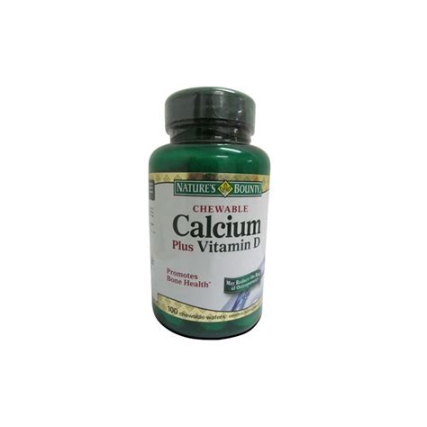Check spelling or type a new query. Chewable Calcium Plus Vitamin D 100 Wafers - Nature's Bounty