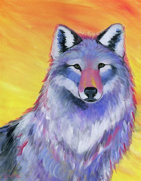Colorful Wolf Painting By Raette Meredith Fine Art America