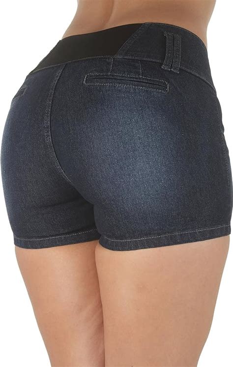 Fashion2love Plus Size High Elastic Waist Design Butt Lifting Denim Booty Shorts Amazonca