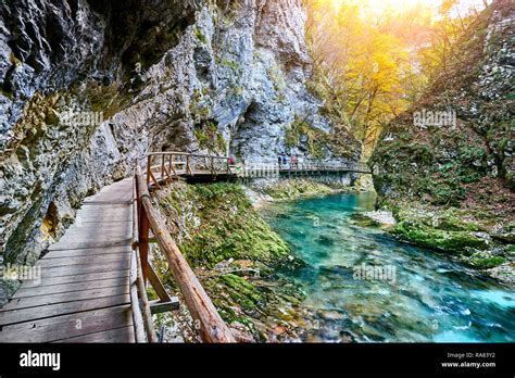 Vintgar Gorge Triglav National Park Julian Alps Slovenia Stock Photo