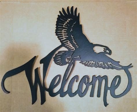 Eagle Welcome Sign Etsy Eagle Metal Wall Art Welcome Sign Eagle