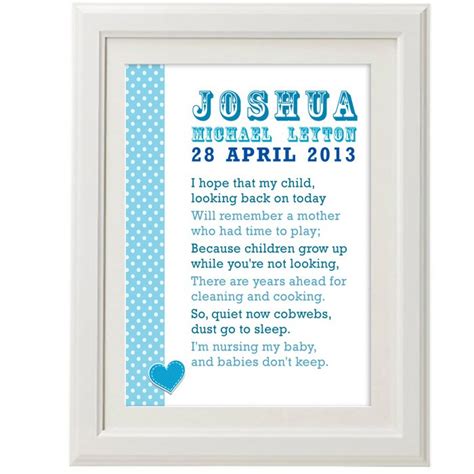 Personalised Baby Poem Christening Print