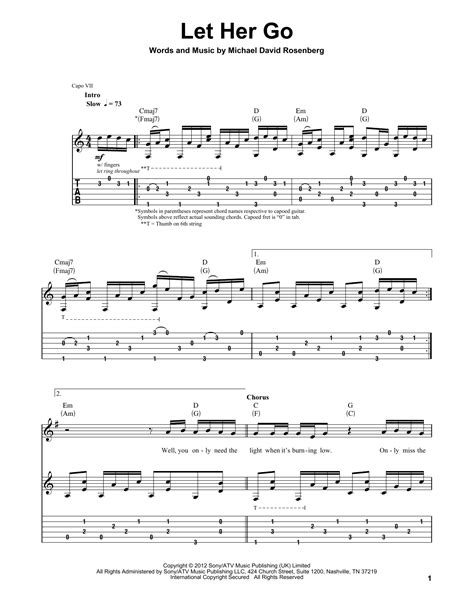 Let Her Go By Passenger Guitar Tab Play Along Guitar Instructor