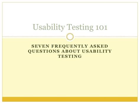 Ppt Usability Testing 101 Powerpoint Presentation Free Download Id