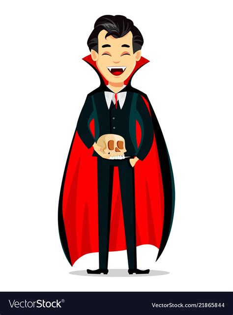 Happy Halloween Vampire Cartoon Character Vector Image