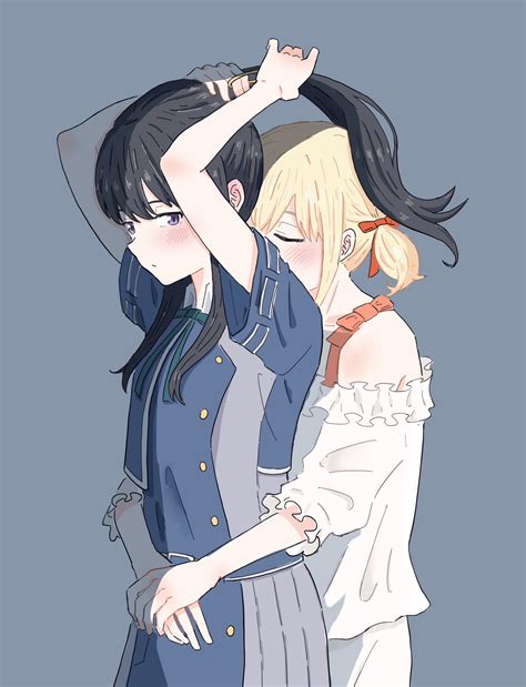 cute yuri bot on twitter stay with me for a little longer [lycoris recoil]