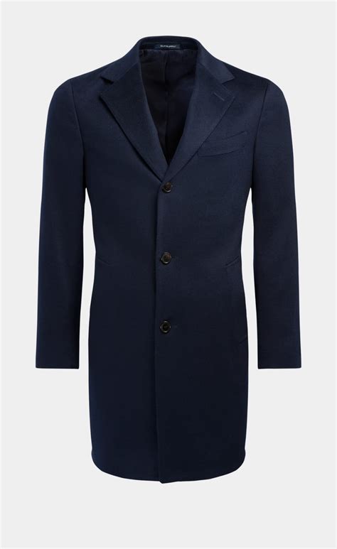 Navy Overcoat Pure Cashmere Suitsupply Online Store