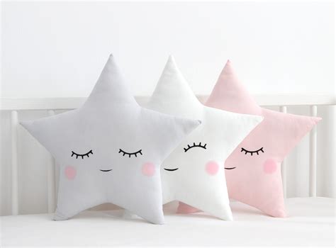 Star Pillow Star Cushion Moon Nursery Decor Baby Girl Nursery Etsy