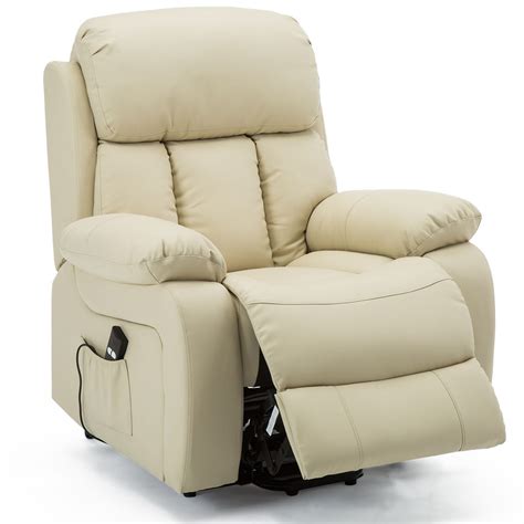 Chester Electric Rise Leather Recliner Power Armchair Heated Massage