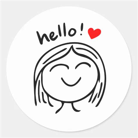 Happy Hello Classic Round Sticker Zazzle