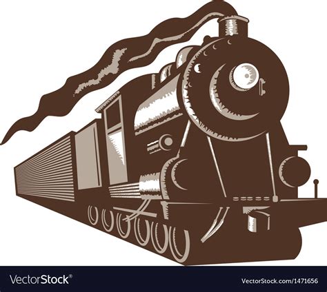 Vintage Steam Train Locomotive Royalty Free Vector Image