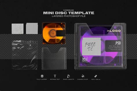 Download Free Mini Disc Photoshop Mockup on Behance