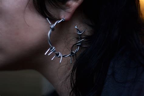 Barbed Wire Sterling Hoop Earrings Made To Order