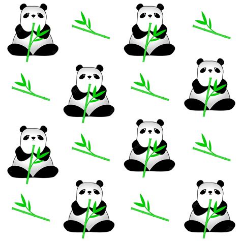 Panda Sem Costura Panda Bonito Com Bambu Ursos De Panda Dos Desenhos