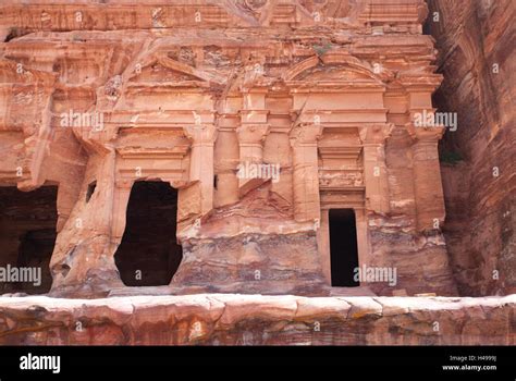 Detail Of The Palace Tomb Inside The Lost City Of Petra Jordan