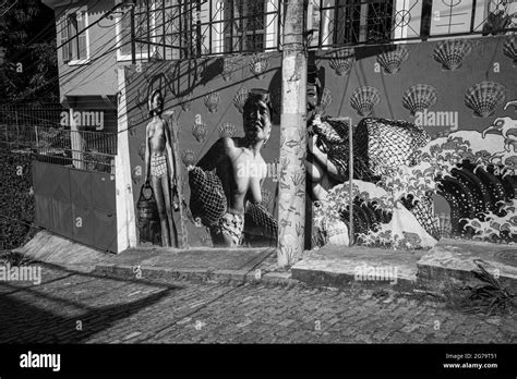 Los Murales De Graffiti En Las Calles Y Callejones De Río De Janeiro Especialmente En Los