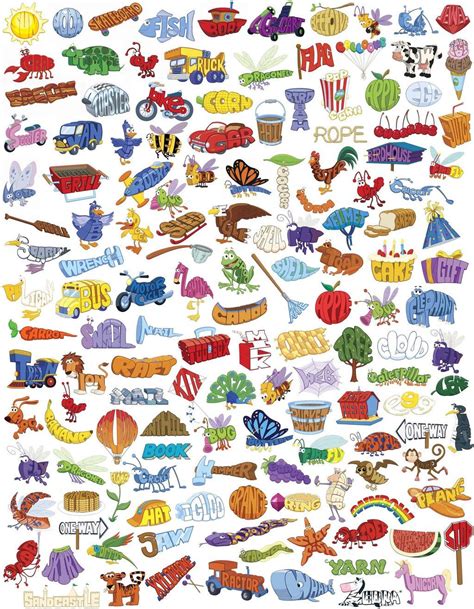 Word World Words Object Drawing Design Barney The Dinosaurs