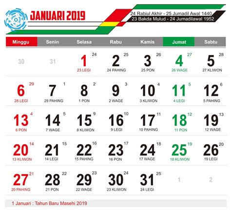 Download Master Kalender Tahun 2019 Lengkap Cdr Dan Jpeg Serta File Ai