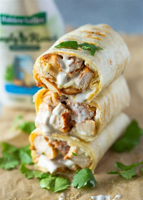 Healthy Grilled Chicken And Ranch Wraps Are Loaded With Chicken Cheese