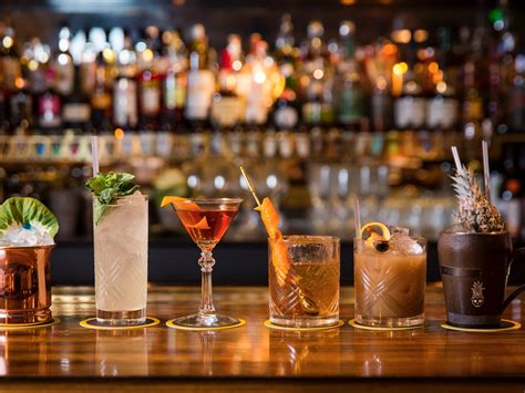 Seven essential cocktails, from left: Cocktail Bars with Super-Fun Names!