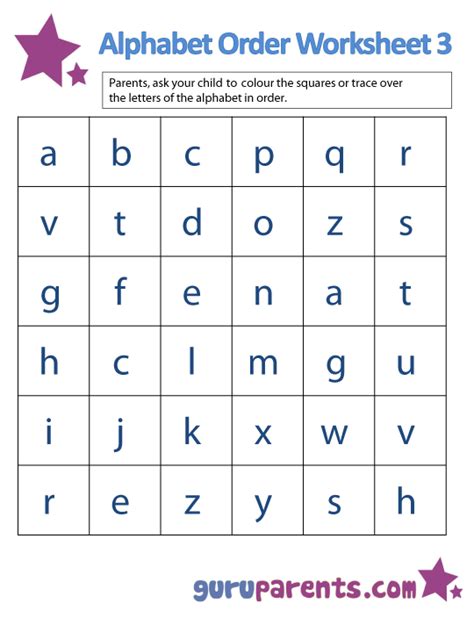 Alphabet Order Worksheets Guruparents