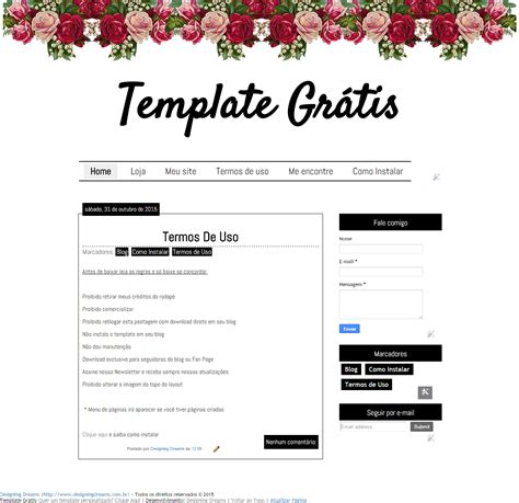 Template Grátis para Baixar Cantinho do blog