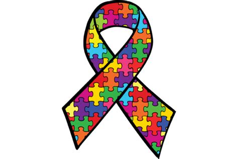Autism Awareness Ribbon Rainbow Svg Graphic By Am Digital Designs