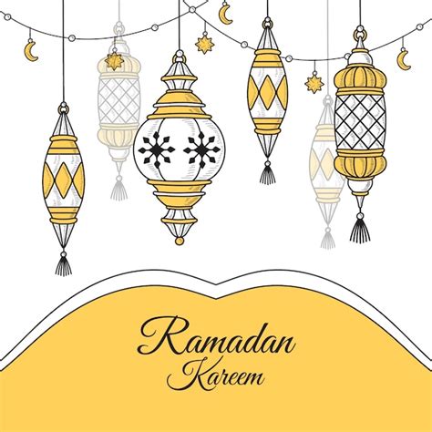 Premium Vector Hand Drawn Ramadan Kareem Illustration