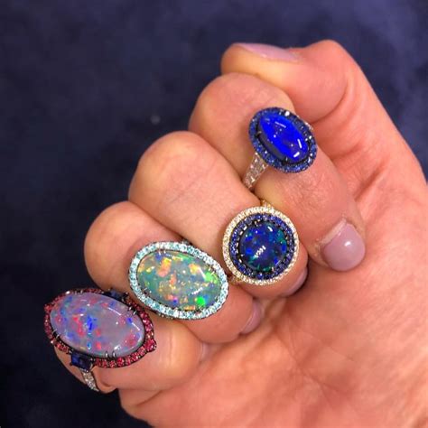 Our Australian Black Opal Rings Display A Mesmerizing Range Of Hues