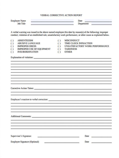 9 Employee Correction Forms And Templates Pdf Doc Free And Premium