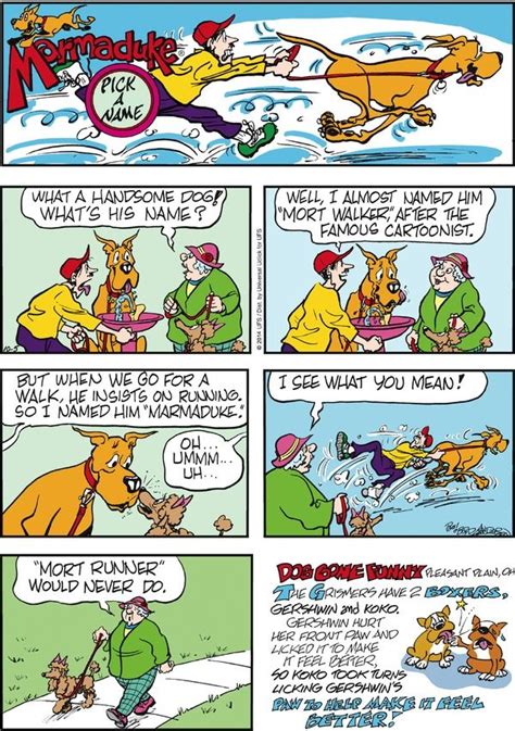 A Comic Strip With An Image Of A Dog Being Pulled By A Man