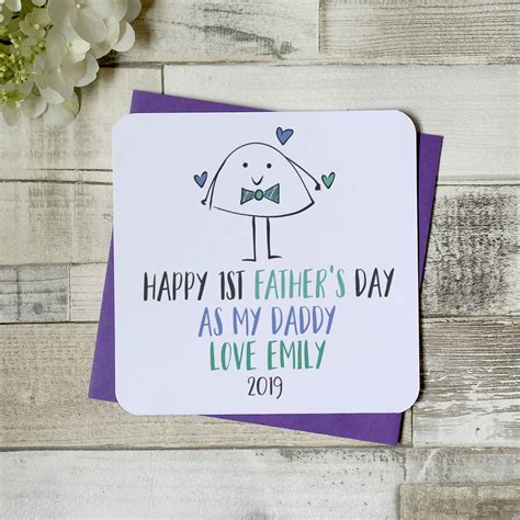 Happy 1st Fathers Day As My Daddy Personalised Card By Parsy Card Co