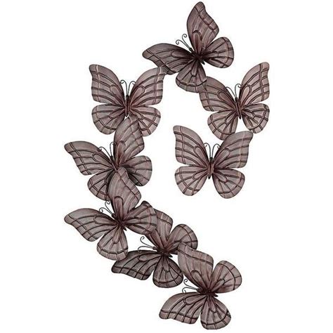 Silver Butterflies Wall Art 64 Liked On Polyvore Butterfly Wall