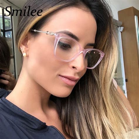 clear fashion glasses 2018 brand designer square eyeglasses frames women luxury pink optical