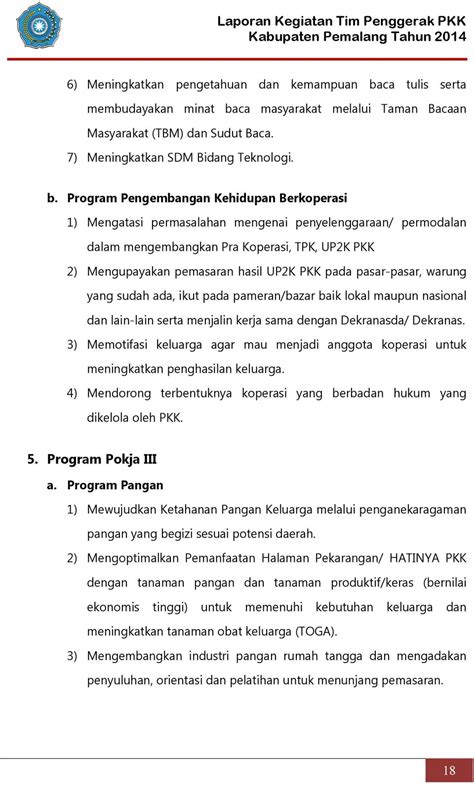 Contoh Laporan Kegiatan Pokja 3 Pkk Doc Dokumen Pkk Dewi Fajar