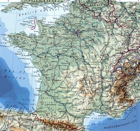 France Map Cities France Map With Provinces Cities Rivers And Roads