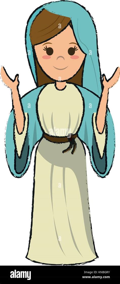 Virgin Mary Cartoon Stock Vector Image And Art Alamy