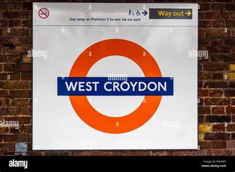 London Overground Tube Style Railway Sign For West Croydon Station