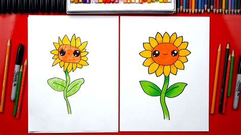draw  sunflower art  kids hub
