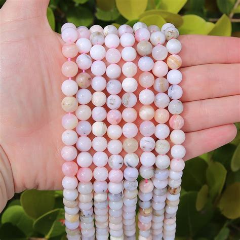 Pink Opal Beads Round Natural Gemstone Beads Sold By 15 Etsy