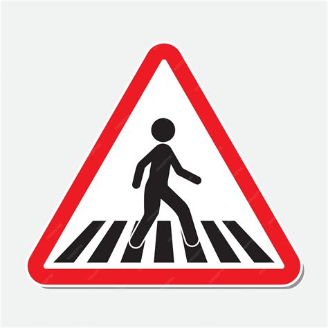Premium Vector Pedestrian Crossing Sign Crosswalk Sign Vector