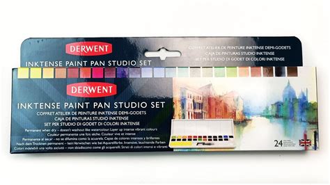 Derwent Inktense Paint Pan Studio 24 Colours Set Review Swatching And