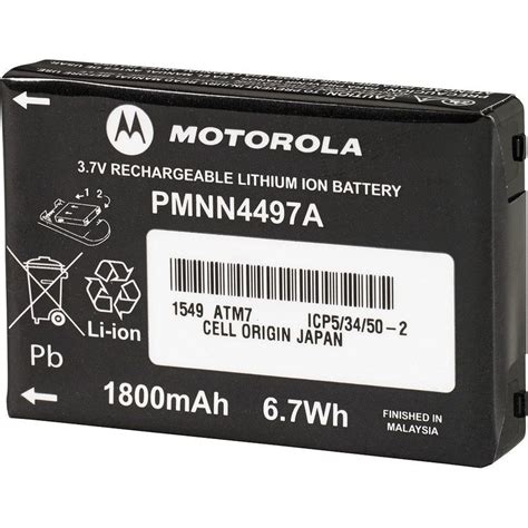 Motorola Solutions Pmnn4497 37v Li Ion 1800mah Battery