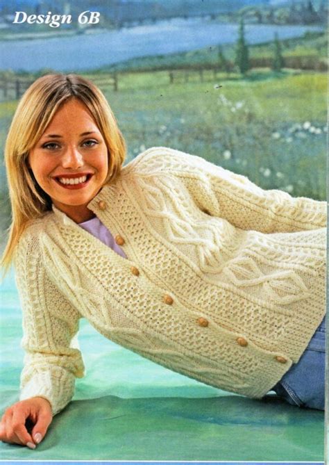 womens aran jacket knitting pattern pdf ladies cable cardigan etsy uk cable cardigan collar