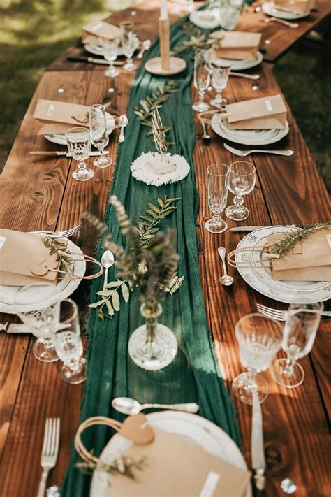 Forest Green Boho Wedding Cheesecloth Table Runner Wedding Arch Tape