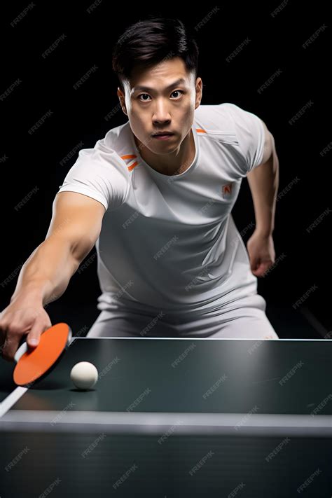 premium ai image a man playing ping pong with a ping pong paddle