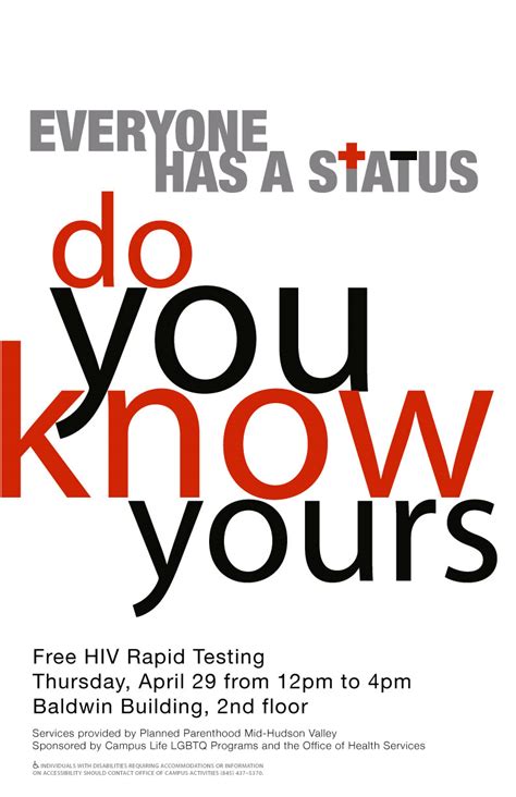 Many clinics can give you the result on the same day. LGBTQ Programs at Vassar College: HIV Testing