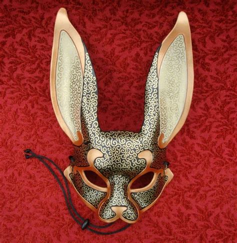 Venetian Rabbit Mask V7 Handmade Leather Rabbit Mask 14000 Via