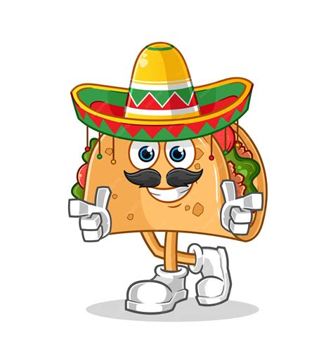 Premium Vector Taco With Sombrero Cartoon Character